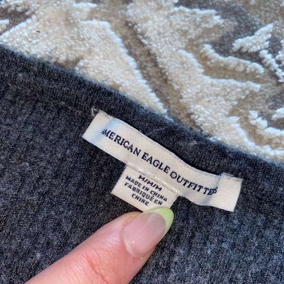 AE open back tie up knit long sleeve top - Picture 3 of 7